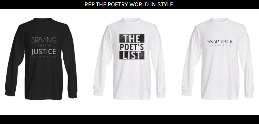 The Poet's List - Poet - Poetry News Spokenword Video - Shop - Merchandise - Merch